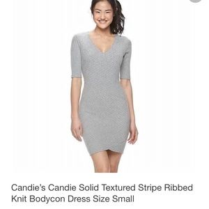 Candie’s Gray body-con ribbed dress